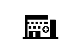 A Professional's Take on the Medical Hospital Glyph Icon for Embroidery